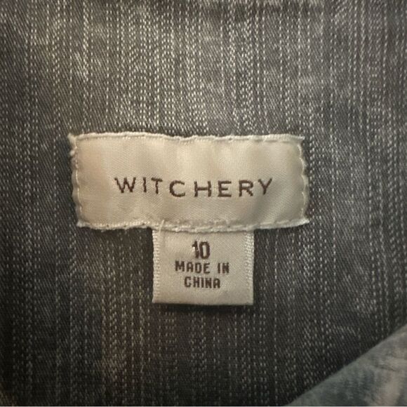 Witchery Grey Snap Button Up - Picture 5 of 9